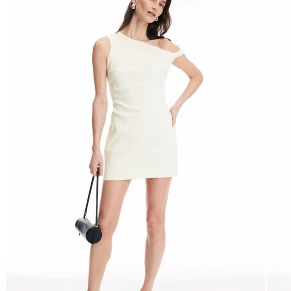 Rosetta Getty One Shoulder Twist white Mini Dress XS